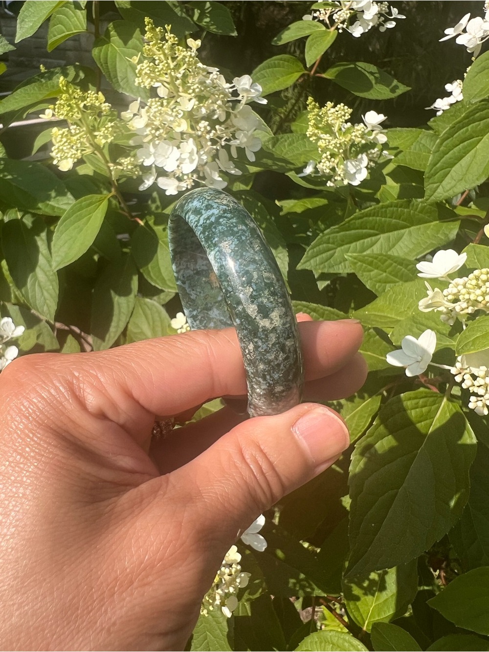 Moss (4) Agate Bangle | crystal